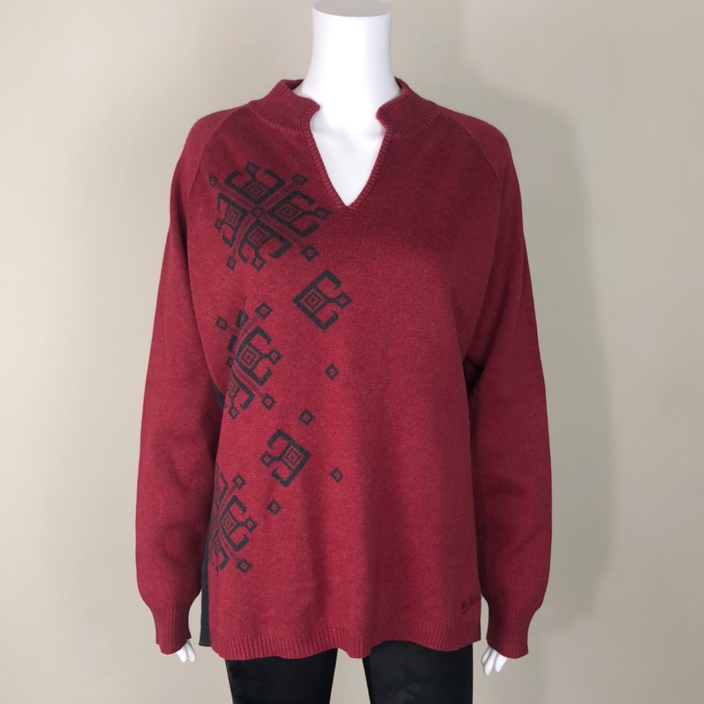 Woolrich 100% Cotton Fall / Holiday Sweater in Deep Ruby Red - XL
